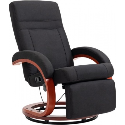 Foto van HOMCOM Relaxfauteuil - Polyester, Eucalyptus - 68L x 86B x 100H cm - Zwart