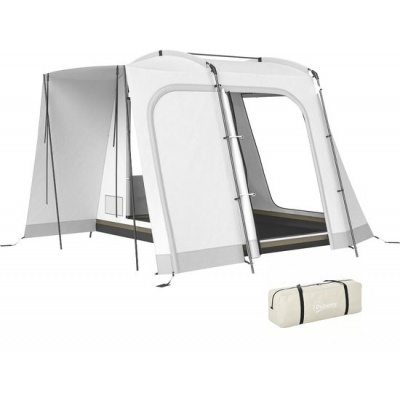 Foto van Outsunny Tunneltent - Metaal, Oxfordstof - 320L x 280B x 205H cm - Grijs