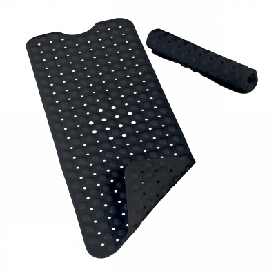 Foto van Relaxdays Badmat, extra groot met zuignappen, wasbaar, 97 x 39 cm