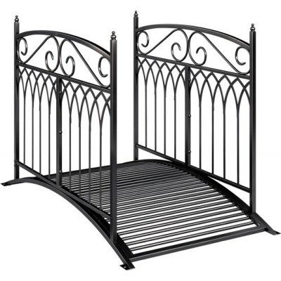 Foto van Outsunny Tuinbrug van Metaal - 135,5L x 74B x 91H cm - Zwart