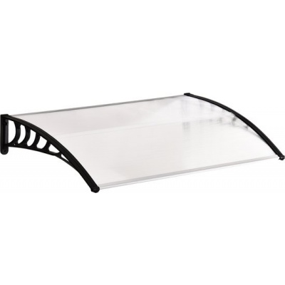 Foto van Outsunny Polycarbonaat en Aluminium - Witte Overkapping 89L x 122B x 24H cm