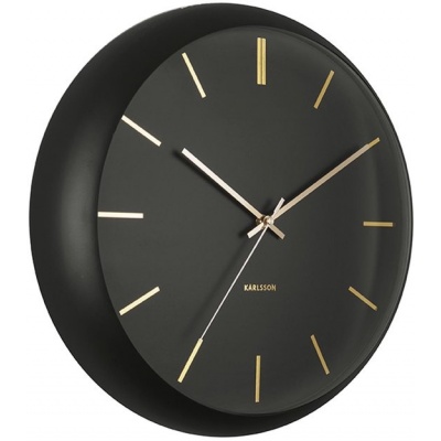 Foto van Karlsson Globe Wandklok - Zwart - Ø40cm - Scandinavisch