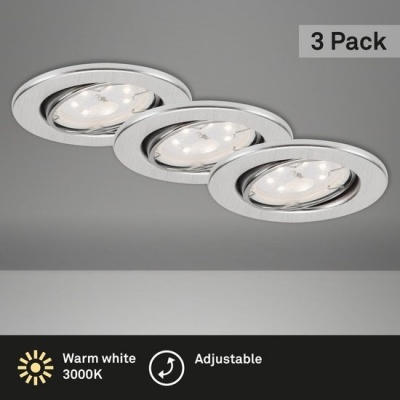 Foto van BRILONER LED Inbouwspot set 7225 Ø 86 mm aluminium, 3 stuks
