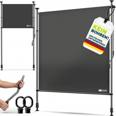Foto van Tillvex verticale zonwering, 100 x 310 cm, antraciet, met handslinger, zonder boren