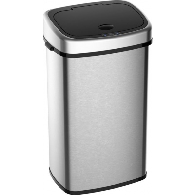 Foto van HOMCOM Automatische afvalbak met infraroodsensor - Zilver 58 L / 48 L