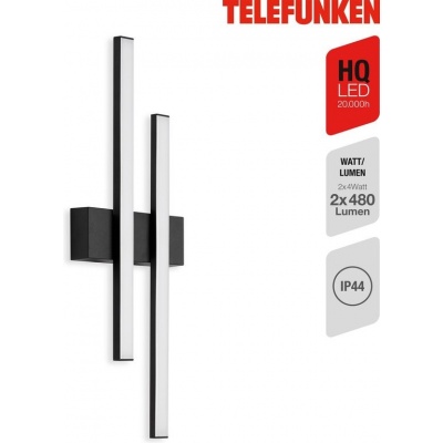 Foto van Telefunken - LED buitenwandlamp met 2 lampen, 8 Watt, 960 lumen, IP44, zwart