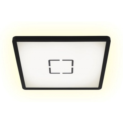 Foto van Briloner Leuchten FREE - LED plafondlamp met achtergrondverlichting - 18 W - vierkant - wit-zwart