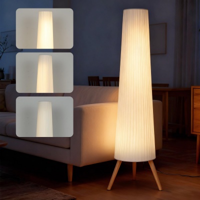 Foto van HOMCOM Dimbare LED Staande Lamp met Driepoot in Wit voor Woonkamer en Slaapkamer