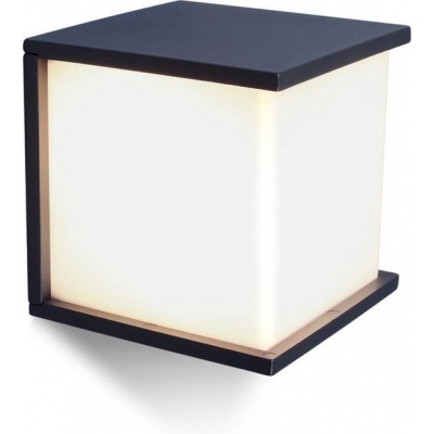 Foto van LUTEC Box Cube Buitenwandlamp - E27 - Donkergrijs