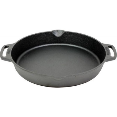 Foto van Valhal Outdoor Koekenpan met 2 Handvatten - Gietijzer, 30 cm, VH30H