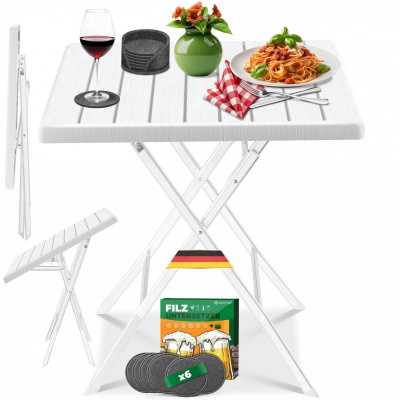KESSER® Balkontafel, inklapbaar, weerbestendig/uv-bestendig, gecoat staal en houtlook, outdoor tuint