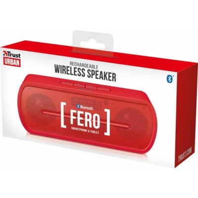 Trust Urban Fero - Bluetooth Speaker - Rood Trust Urban Fero - Bluetooth Speaker - Rood