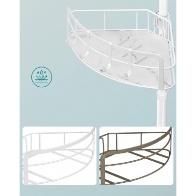 Foto van Songmics Doucheplanchet - Hoogte 80-323 cm - 4 Niveaus - Wolkwit - Slim Georganiseerd