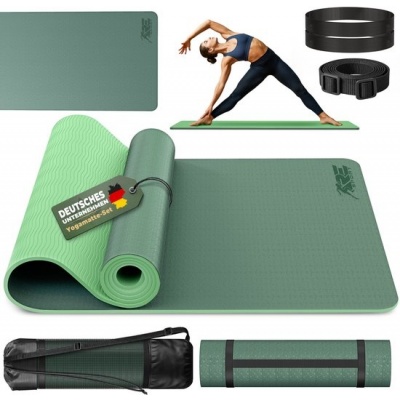 Foto van RE:Sport Yogamat, ftalaatvrij, antislip, 183 x 61 x 0,6 cm, met draagriem