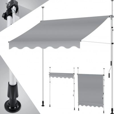 Foto van KESSER® Zonnescherm Luifel handmatig uitschuifbaar B x L 400 x 180 cm cm breed Zonneluifel UV