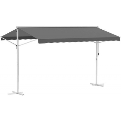 Foto van Outsunny Staande knikarm tuinluifel 3,95 x 2,94 m met zwengel