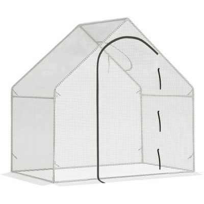 Foto van Outsunny Stalen en kunststof kas - 180L x 100B x 168H cm - Wit