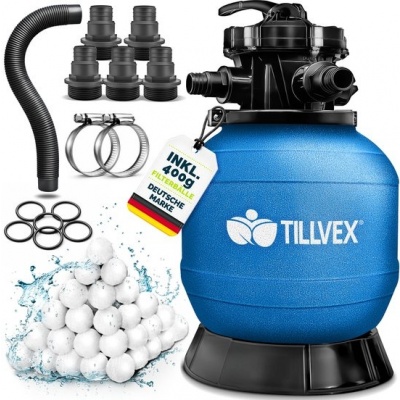 Foto van tillvex® Zandfilter voor Zwembad zonder Pomp + Filterballen | Inclusief Adapter Ø32-38mm