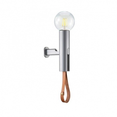 Foto van Moderne wandlamp voor LED, E27 60W, 15,8 x 5,4 x 20,7 cm, staallook