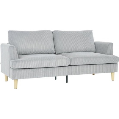 Foto van Homcom 3-zitsbank van polyester - 188L x 80B x 86H cm - Lichtgrijs