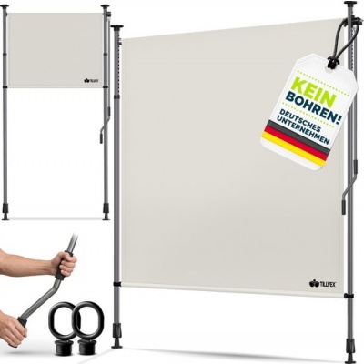 Foto van Tillvex Klemluifel, verticale zonwering, 200 x 310 cm, beige, met handslinger, zonder boren