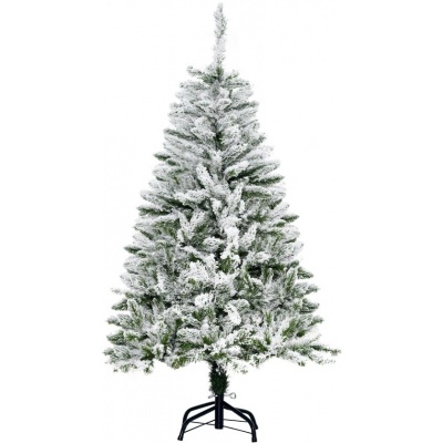 Foto van HOMCOM Kunststof Kerstboom 70x70x120 cm Groen en Wit