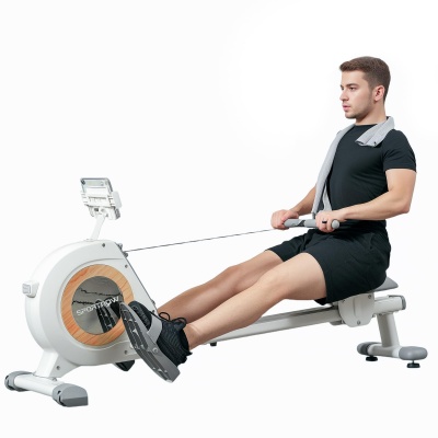 Foto van SPORTNOW Rower voor Thuis, Magnetisch met 16 Weerstanden, LCD-Scherm, Tot 150kg Belastbaar
