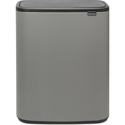 Foto van Brabantia Bo Touch Bin Prullenbak - 60 liter - 1 vak - Mineraal Betongrijs