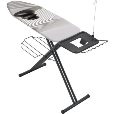 Foto van Metaltex Avior Strijkplank - Extra brede strijktafel 125 x 45 cm - Matzwart en Zen Grey