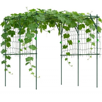 Foto van Outsunny Stalen Rankgitter, 223L x 223B x 223H cm, Groen