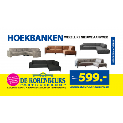Nieuw! Partij hoekbanken! Nieuw! Partij hoekbanken!