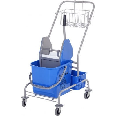 Foto van HOMCOM Schoonmaakwagen van kunststof en metaal - 72L x 49,5B x 95H cm - Blauw