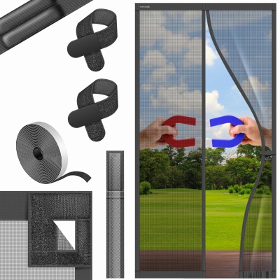 Foto van KESSER® Magnetisch vliegengaas 90 x 210 cm deur insectenbescherming magneetgordijn