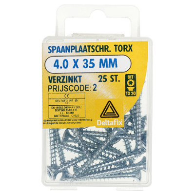 SPAANPLAATSCHR. TORX VERZINKT SPAANPLAATSCHR. TORX VERZINKT
