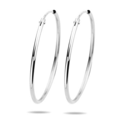Foto van Glams ronde buis oorringen - 45 mm - Zilver