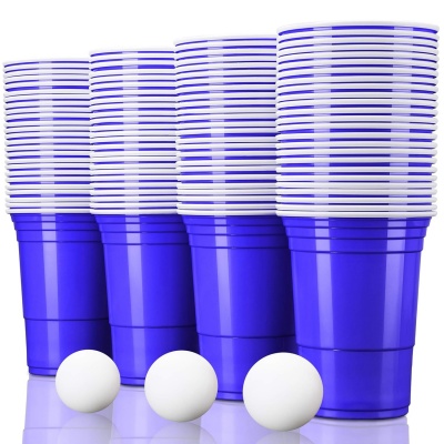 Foto van TRESKO® blauwe partybekers 100 stuks | extra sterke bierpong bekers 473 ml