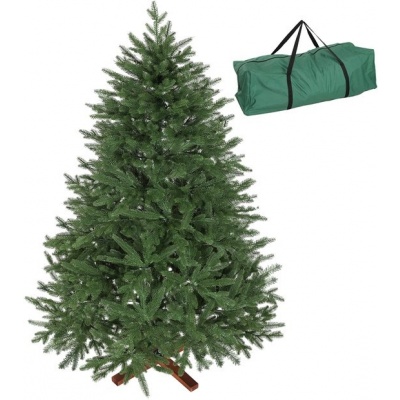 Foto van HOMCOM Kunststof Kerstboom, staal 110L x 110B x 180H cm Groen