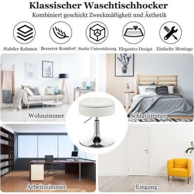 Foto van Coast make-up organizer met 360° draaibare opslagruimte van wit PU-leer