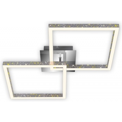 Foto van BRILONER - LASERCUT - LED plafondlamp met glinsterend effect, 3-voudig dimbaar, draaibaar, 18W, alu-