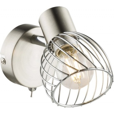 Foto van Verplaatsbare chroom leeslamp voor woonkamer of slaapkamer met kooi ontwerp