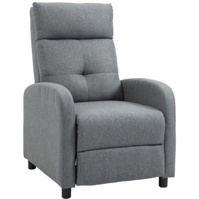 Foto van HOMCOM - Relaxfauteuil - Verstelbare Rugleuning - Grijs Polyester
