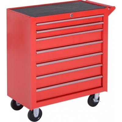 Foto van DURHAND Werkstattwagen van staal - 69L x 33B x 75H cm - Rood