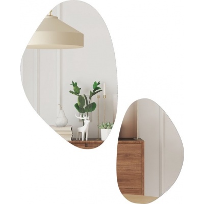 Foto van Homcom Wandspiegel - Glas, MDF - 70L x 46B x 2,5H cm - Zwart