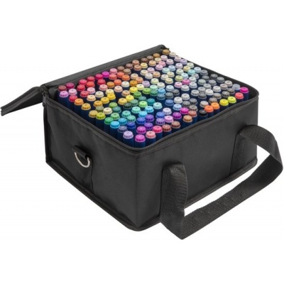 Foto van Luxe Twinmarkers Set 168 stuks - Stiften voor volwassenen en kinderen met opbergkoffer