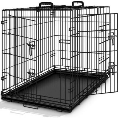 Foto van TRESKO Opvouwbare Hondenkooi 77 x 48 x 54 cm met 2 Deuren voor Auto en Thuis
