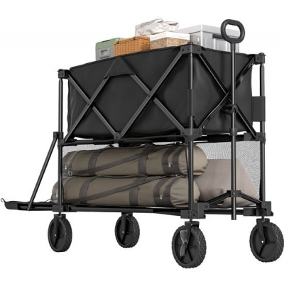 Foto van Outsunny Tuinwagen van staal, polyester - Zwart