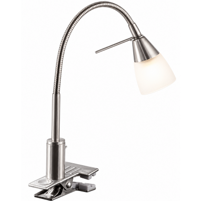 Foto van Tchibo LED Klemlamp Zilver – Flexibele Bureaulamp met Klem