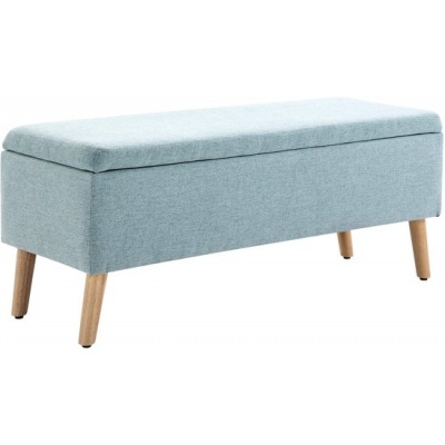 Foto van HOMCOM Zitzbank van polyester en rubberhout - 110L x 39B x 45H cm - Groen