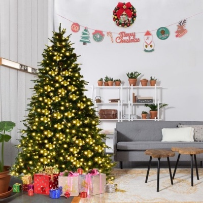 Foto van Kunstmatige kerstboom met LED-lampjes - 210/225/240 cm groen