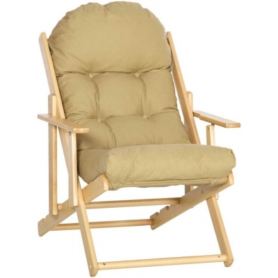 Foto van HOMCOM Relaxstoel van Buchenhout, Schuim - 71L x 89B x 96H cm - Bruin